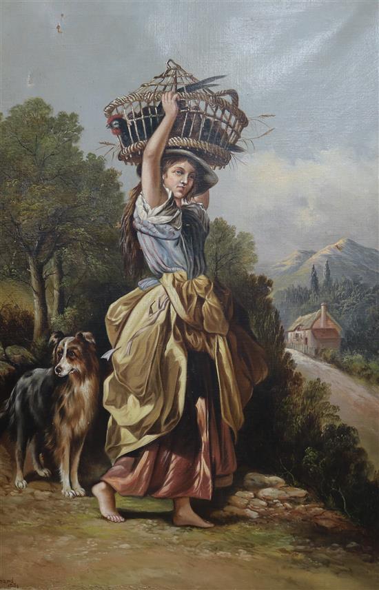 J. Beard, oil on canvas, Going to market, signed 60 x 40cm